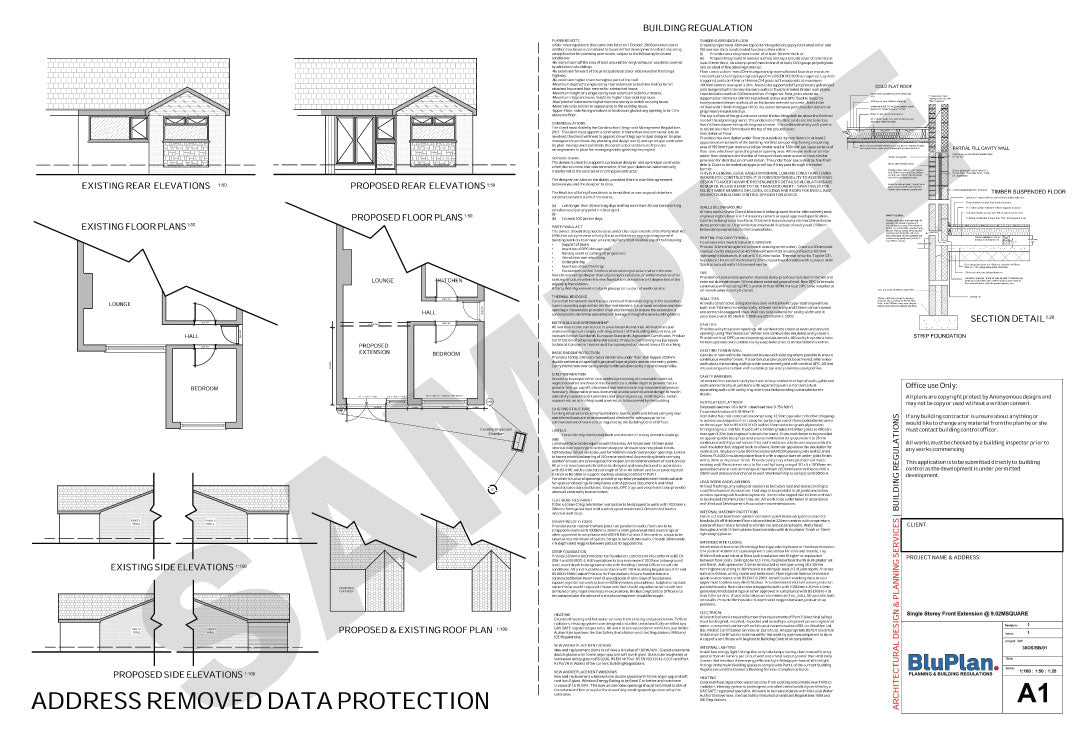 Single Storey Side or Rear Extension Plans